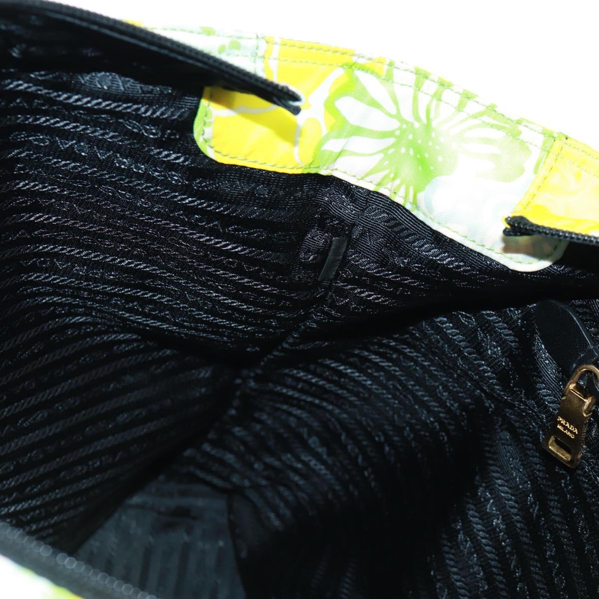 PRADA Tote Bag Nylon Leather 2way Multicolor Gold Auth am10186V