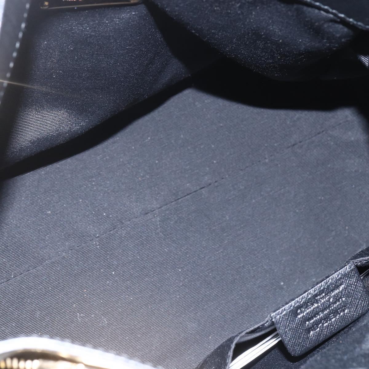 Salvatore Ferragamo Gancini Hand Bag Nylon Leather 2way Black Gold Auth am10197V