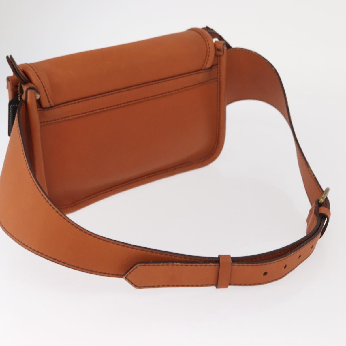 Coach Body Bag Leather Brown Auth am10204