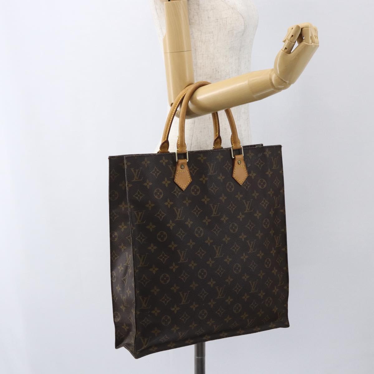 LOUIS VUITTON Monogram Sac Plat Hand Bag M51140 LV Auth am10207