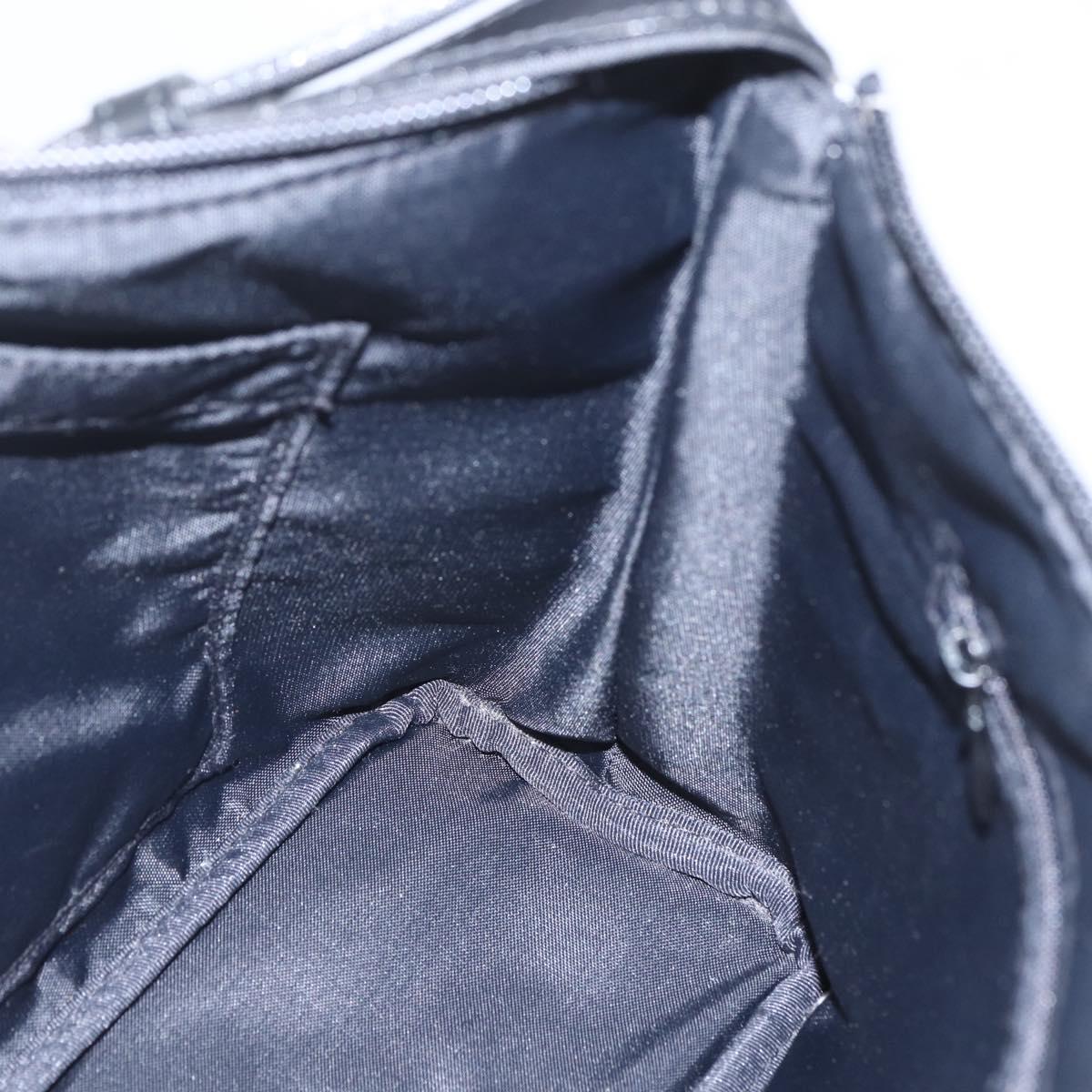 BURBERRY Nova Check Blue Label Shoulder Bag Nylon Black Silver Auth am10226V