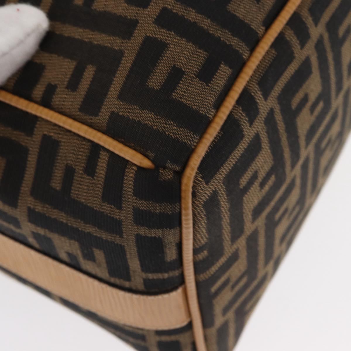 FENDI Zucca Canvas Vanity Hand Bag Black Brown Auth am10235V