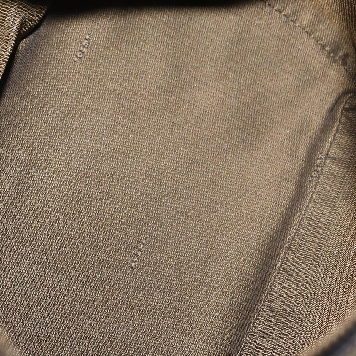 FENDI Zucca Canvas Vanity Hand Bag Black Brown Auth am10235V