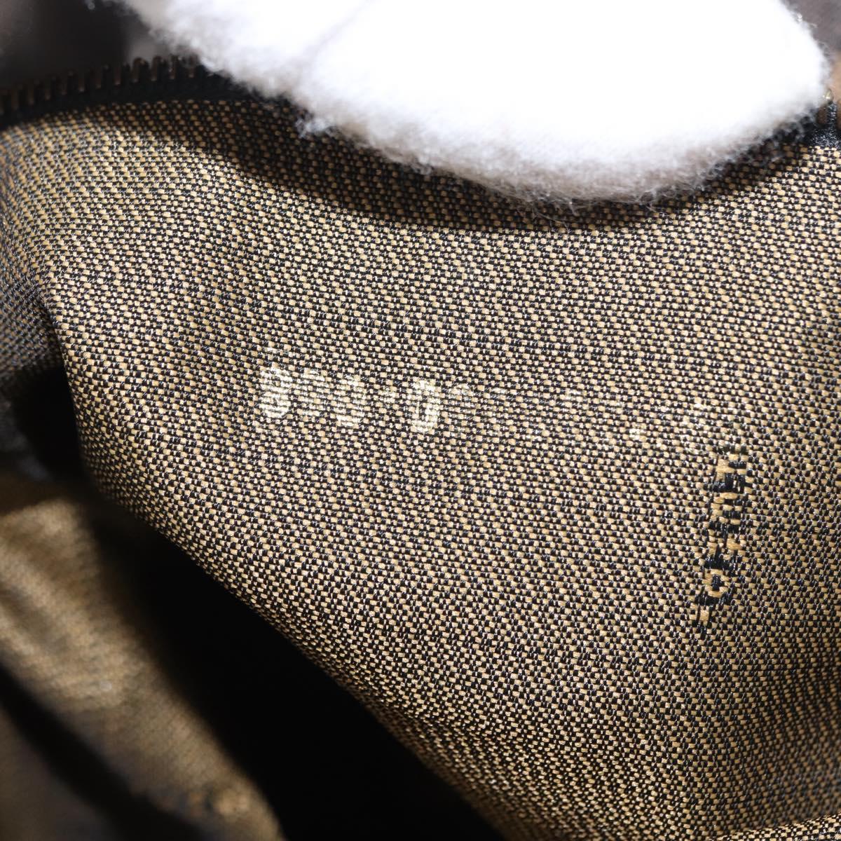 FENDI Zucca Canvas Vanity Hand Bag Black Brown Auth am10235V