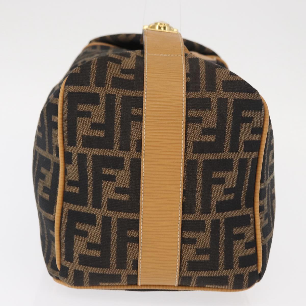 FENDI Zucca Canvas Vanity Hand Bag Black Brown Auth am10235V