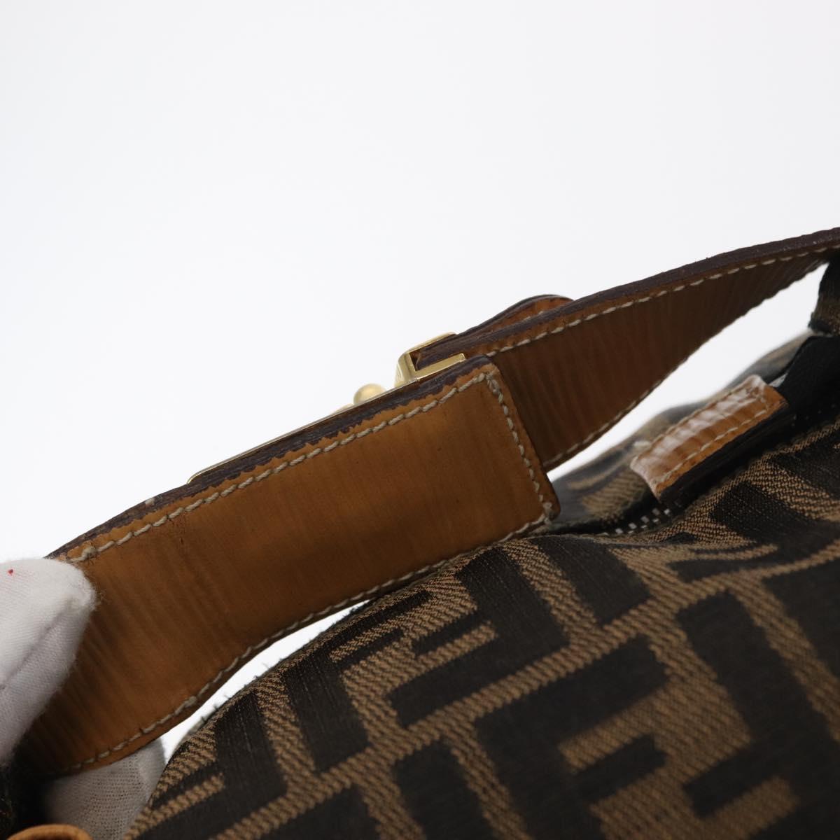 FENDI Zucca Canvas Vanity Hand Bag Black Brown Auth am10235V