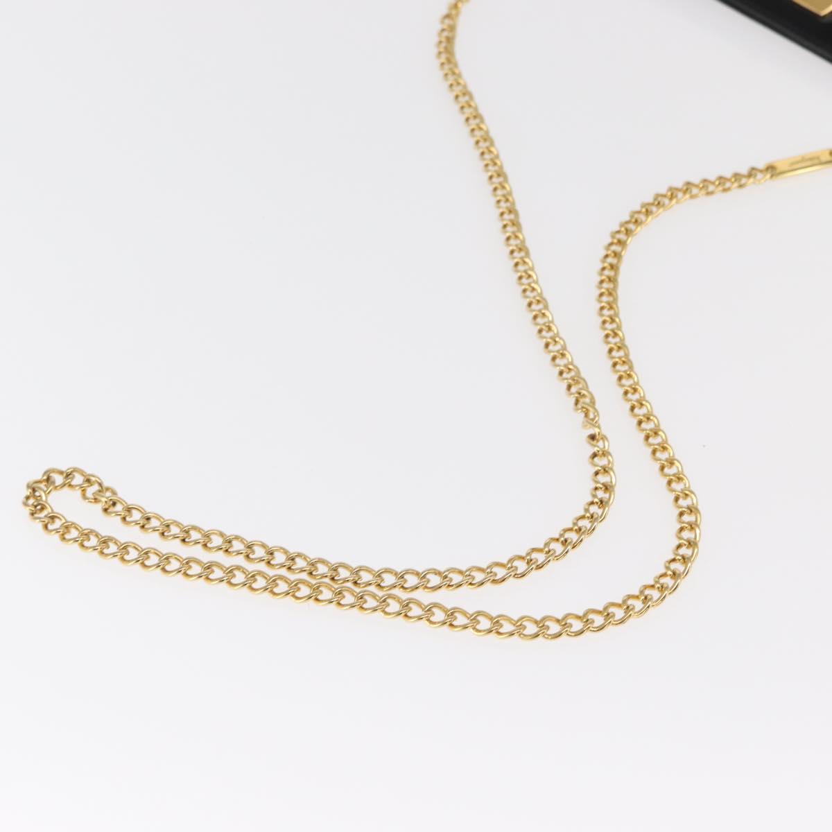 Salvatore Ferragamo Chain Gancini Shoulder Bag Enamel Black Gold Auth am10237