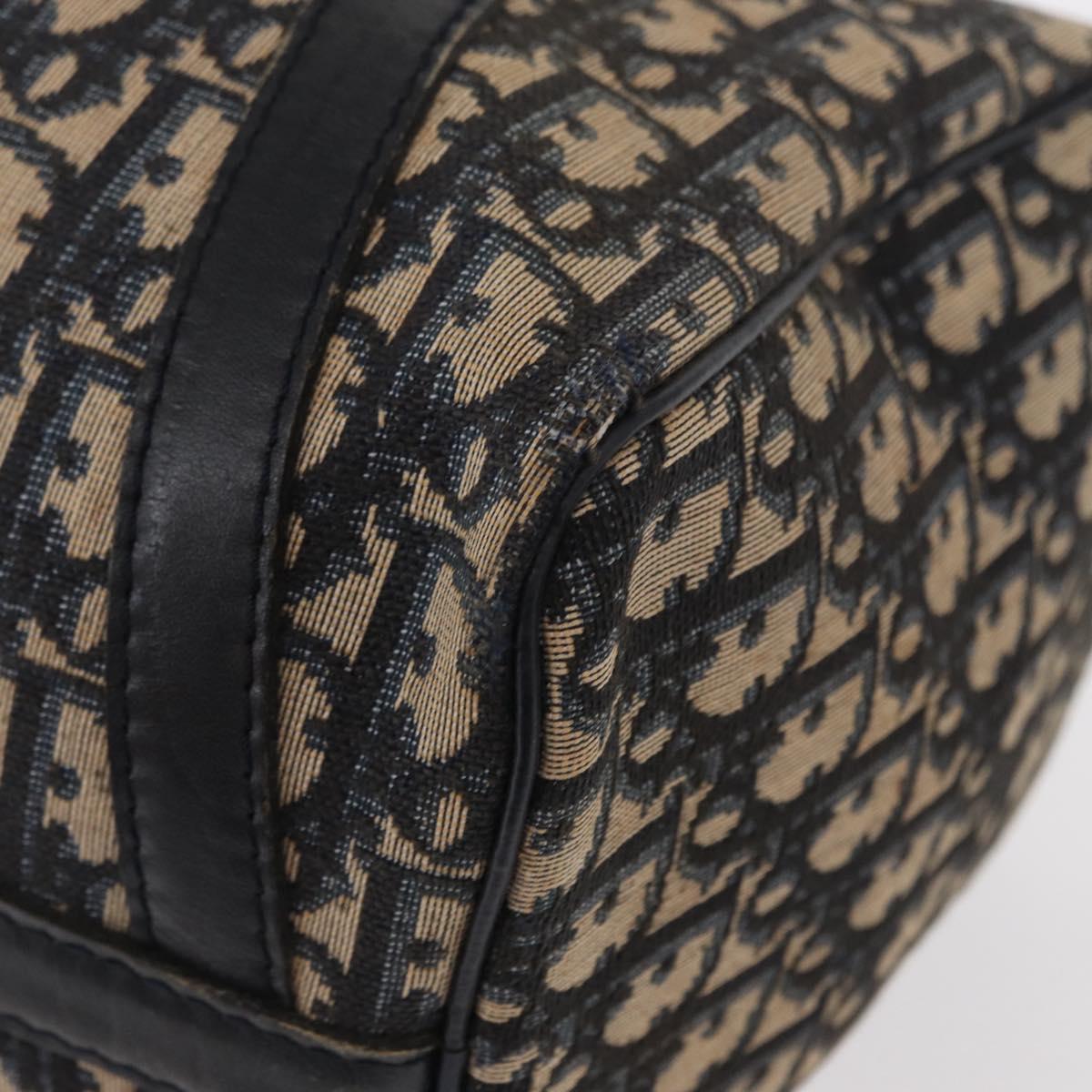 Christian Dior Trotter Canvas Boston Bag Navy Silver Auth am10238