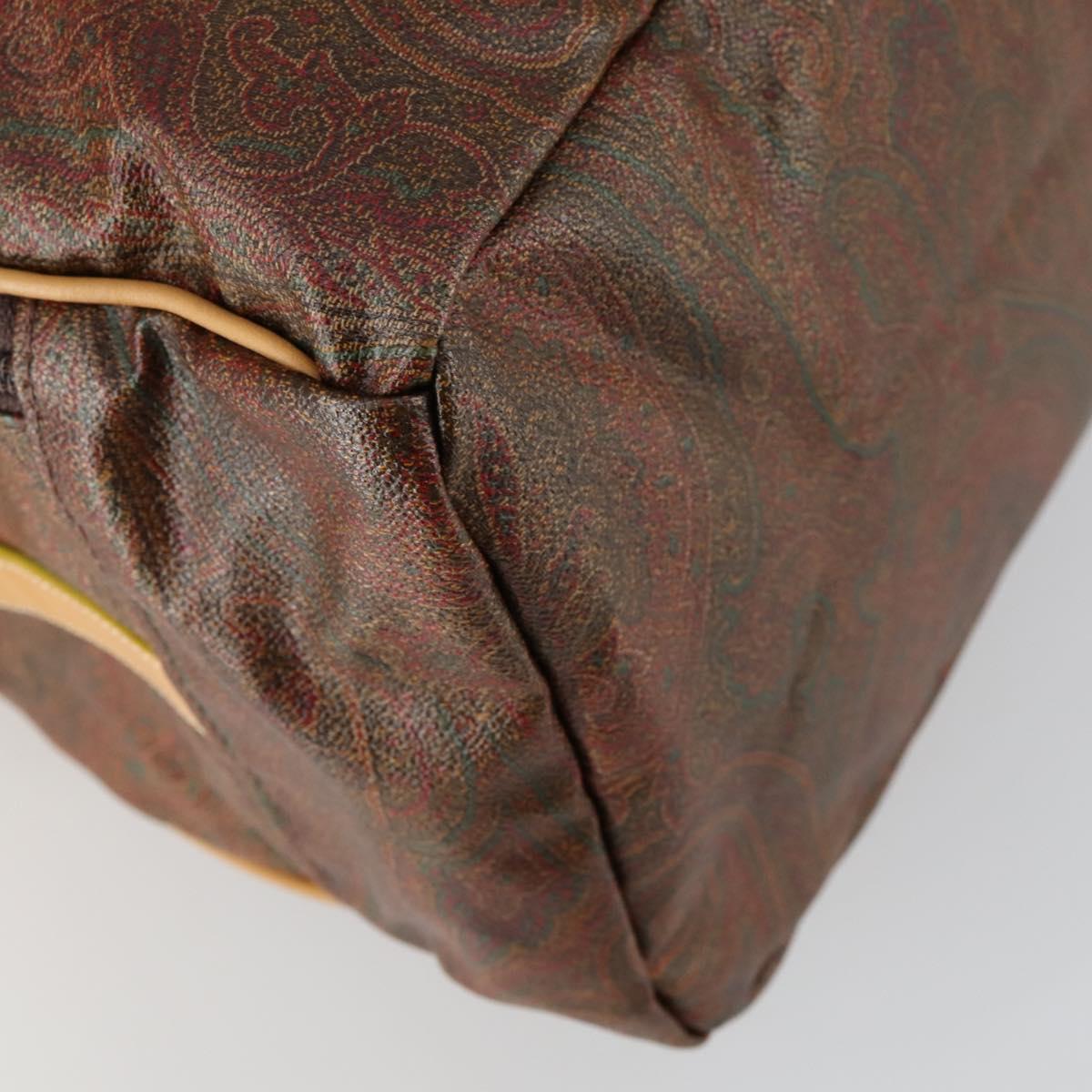 ETRO Paisley Boston Bag PVC 2way Bordeaux Gold Auth am10241