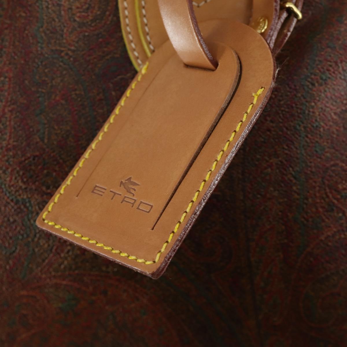 ETRO Paisley Boston Bag PVC 2way Bordeaux Gold Auth am10241