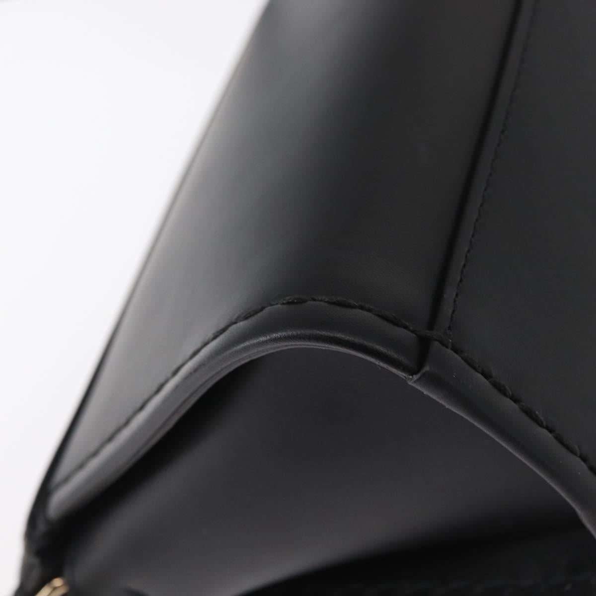Chloe Edith Shoulder Bag Leather Black Gold Auth am10259V