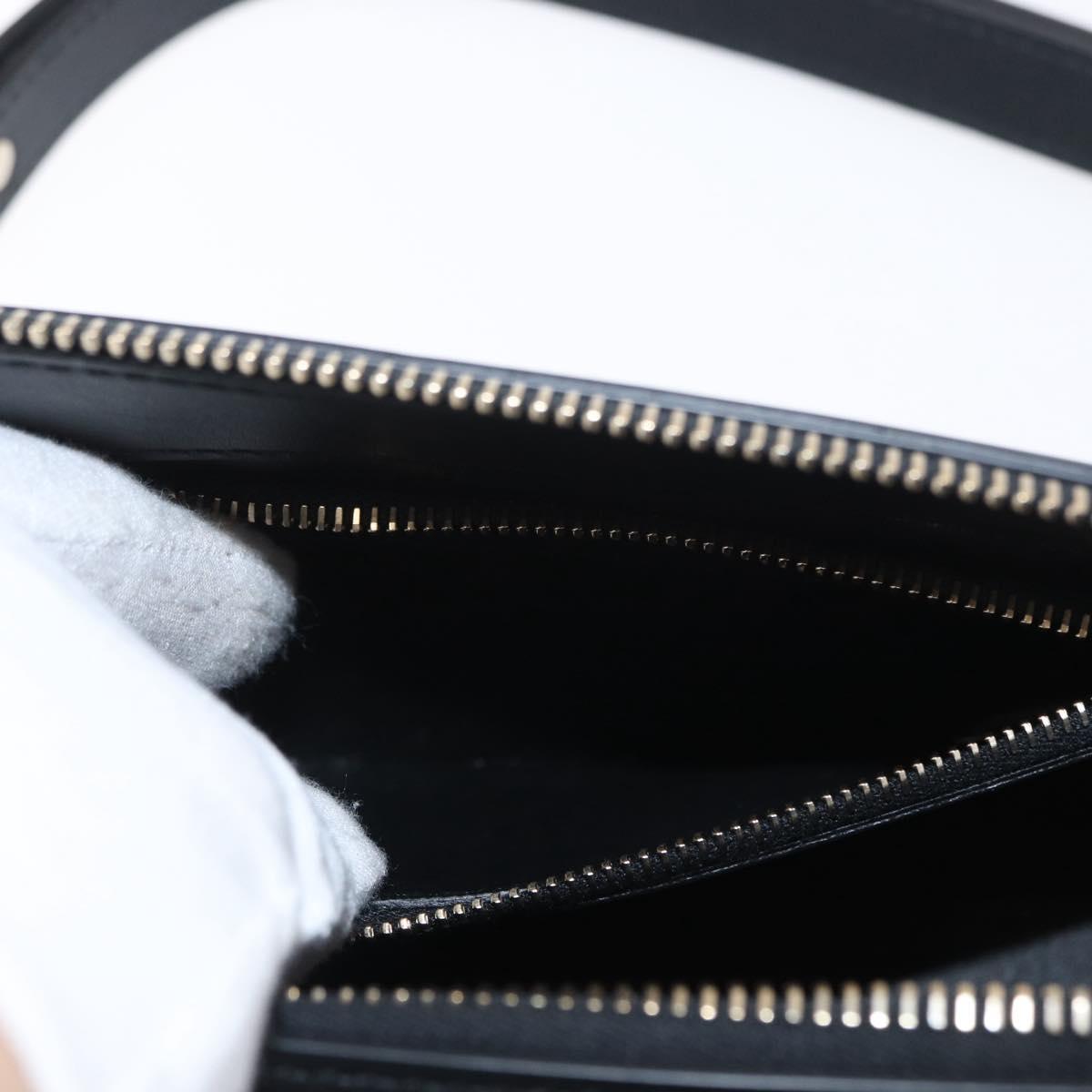 Chloe Edith Shoulder Bag Leather Black Gold Auth am10259V
