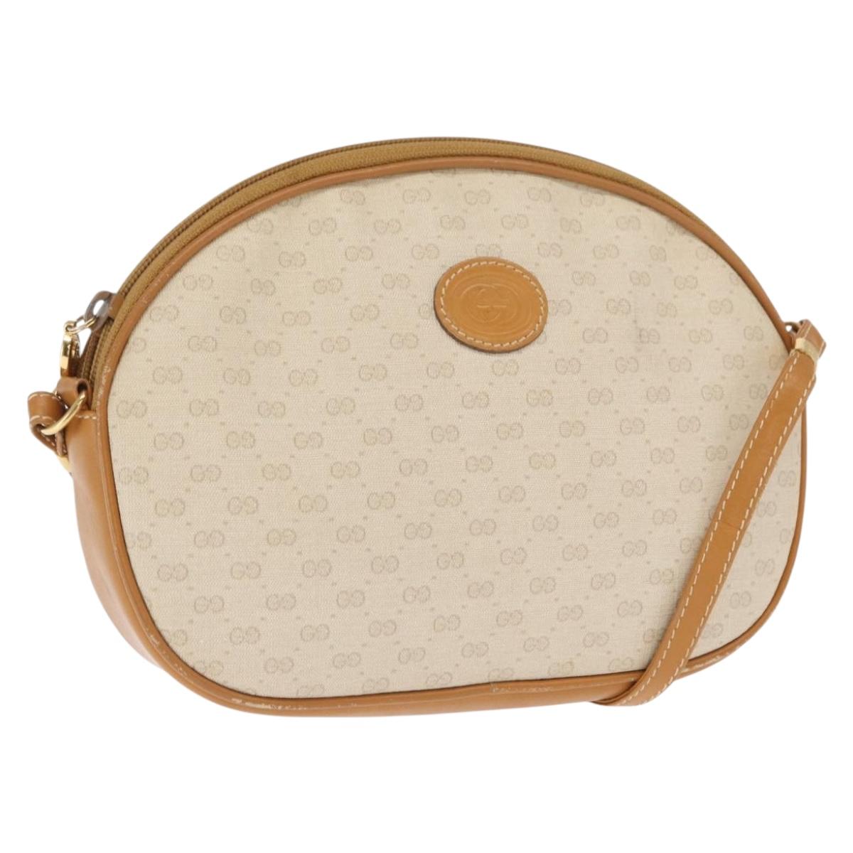 GUCCI Micro GG Supreme Shoulder Bag PVC Ivory Gold 007 89 0094 Auth am10270
