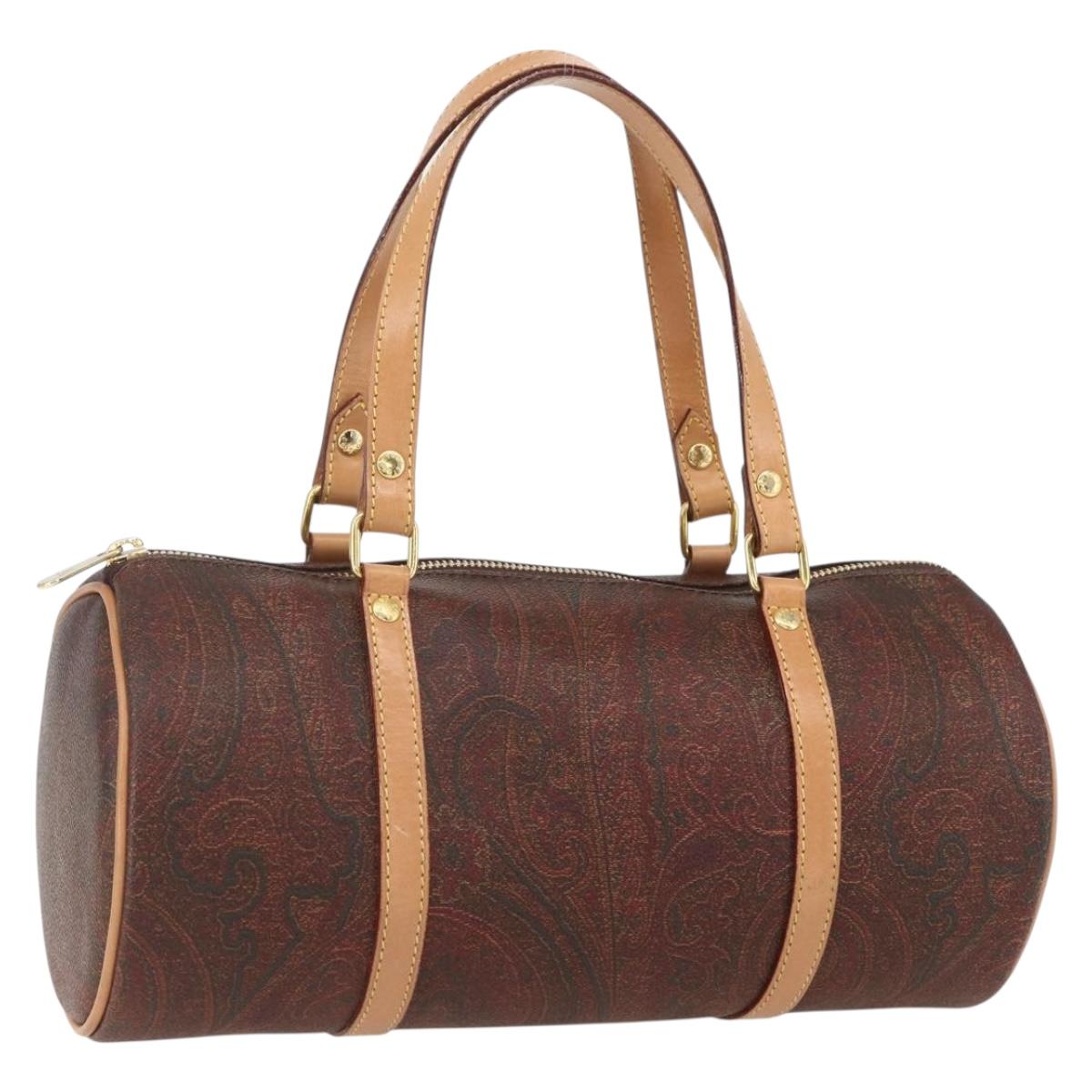 ETRO Paisley Hand Bag PVC Bordeaux Auth am10272V