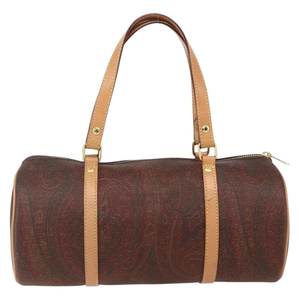 ETRO Paisley Hand Bag PVC Bordeaux Auth am10272V
