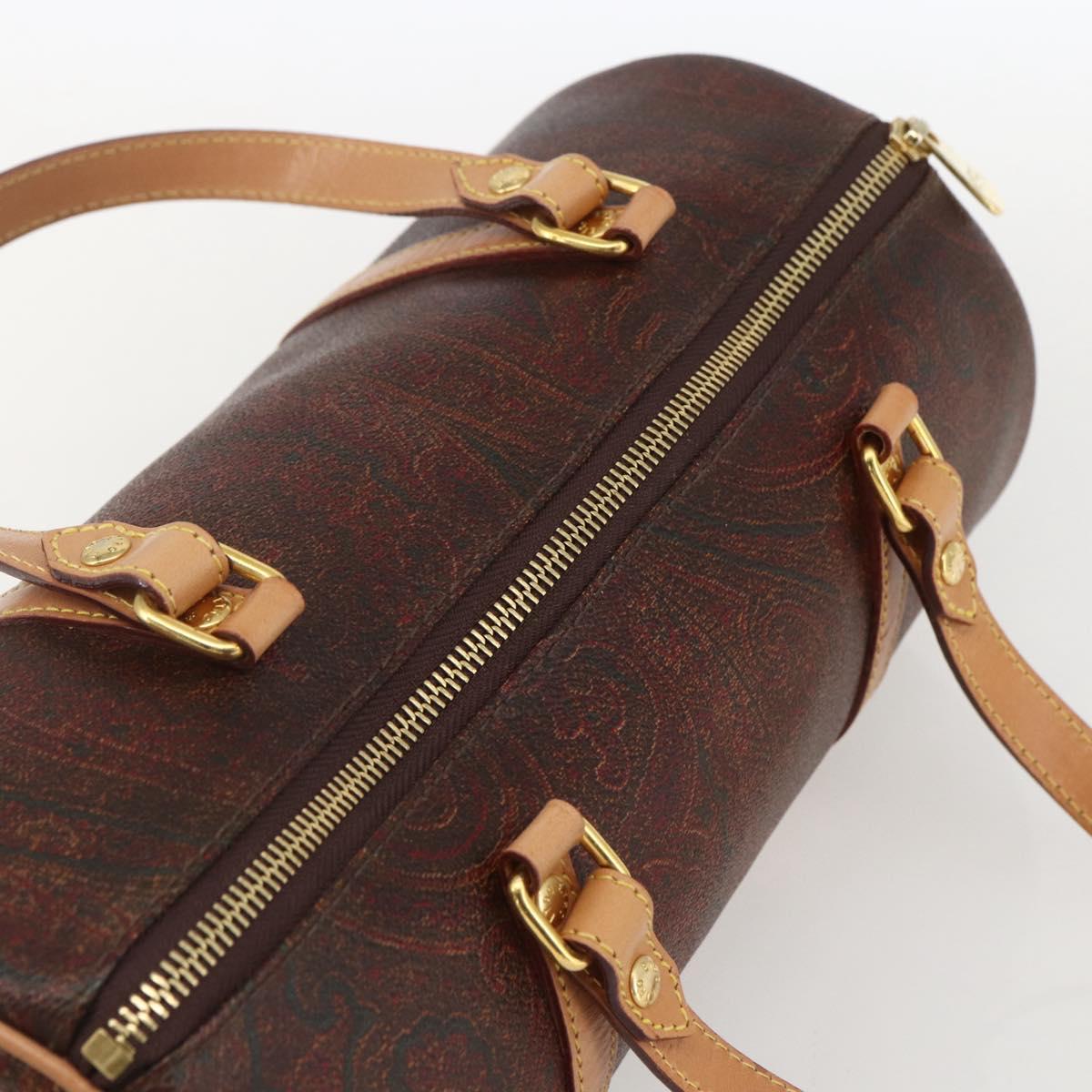 ETRO Paisley Hand Bag PVC Bordeaux Auth am10272V