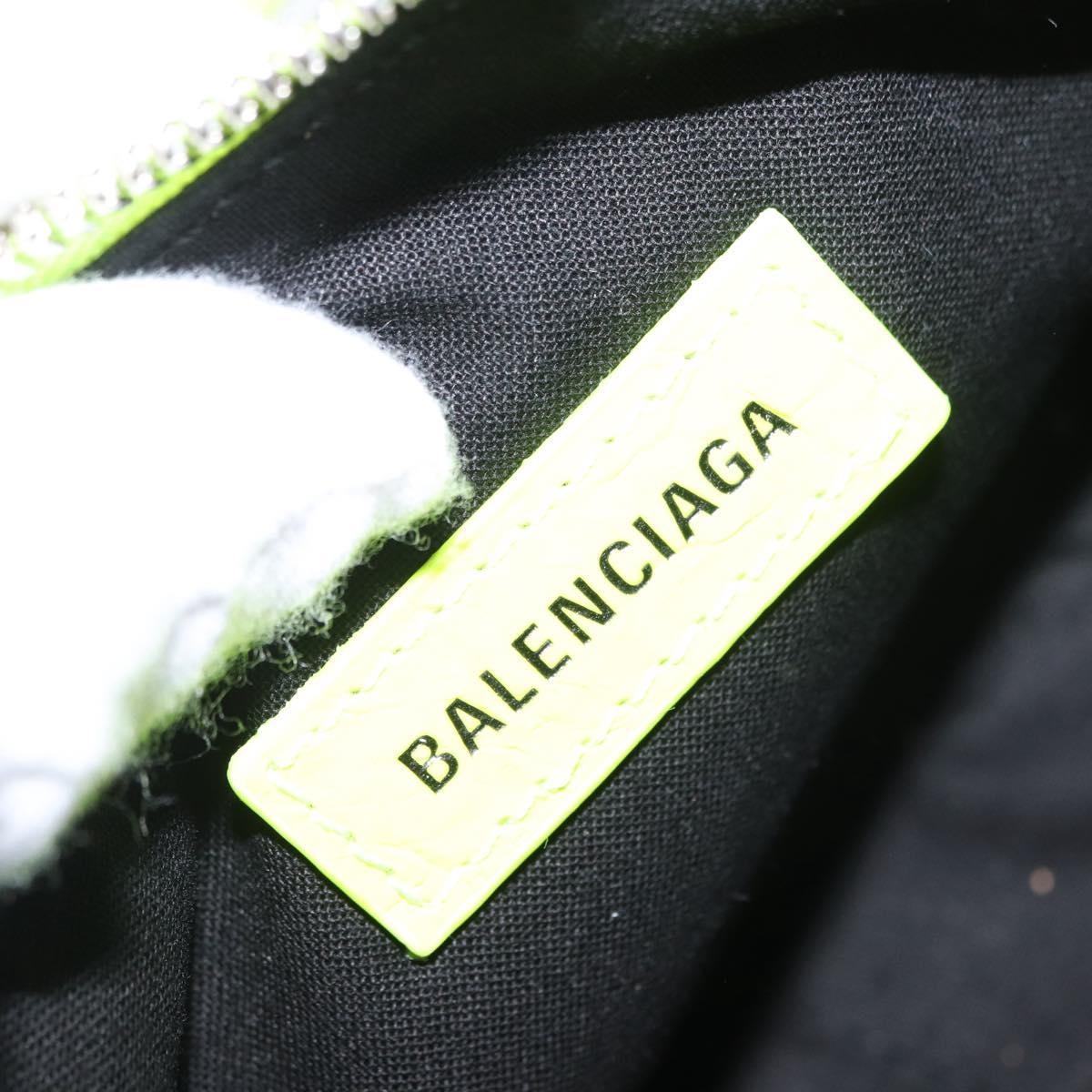 BALENCIAGA LucaGol XS Hand Bag Leather Neon yellow 671309 Auth am10278SAM