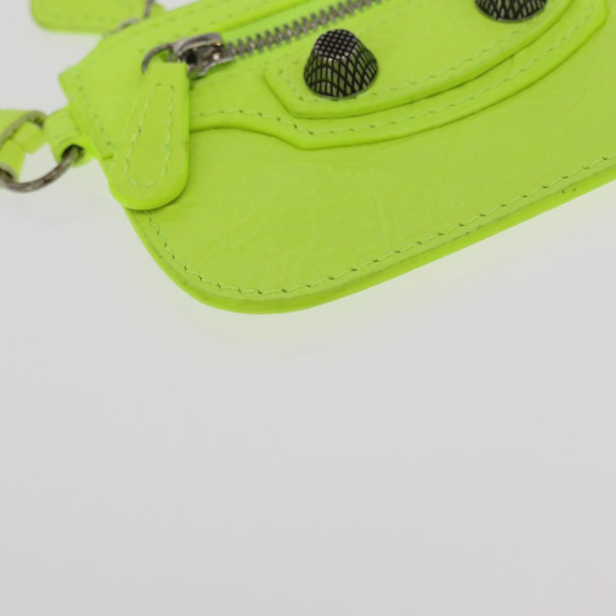 BALENCIAGA LucaGol XS Hand Bag Leather Neon yellow 671309 Auth am10278SAM