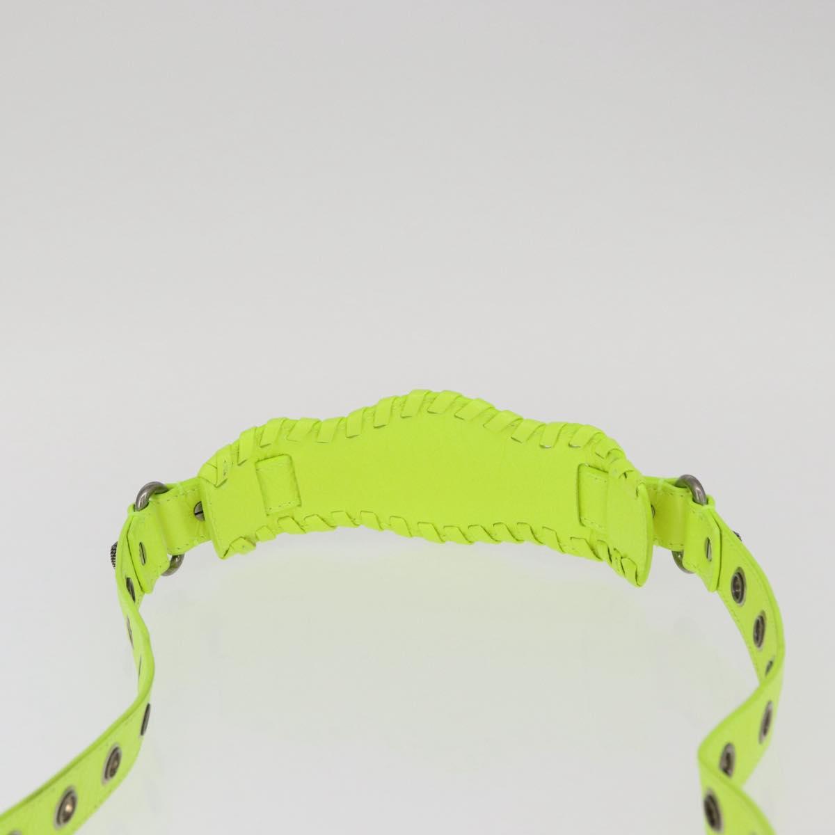 BALENCIAGA LucaGol XS Hand Bag Leather Neon yellow 671309 Auth am10278SAM