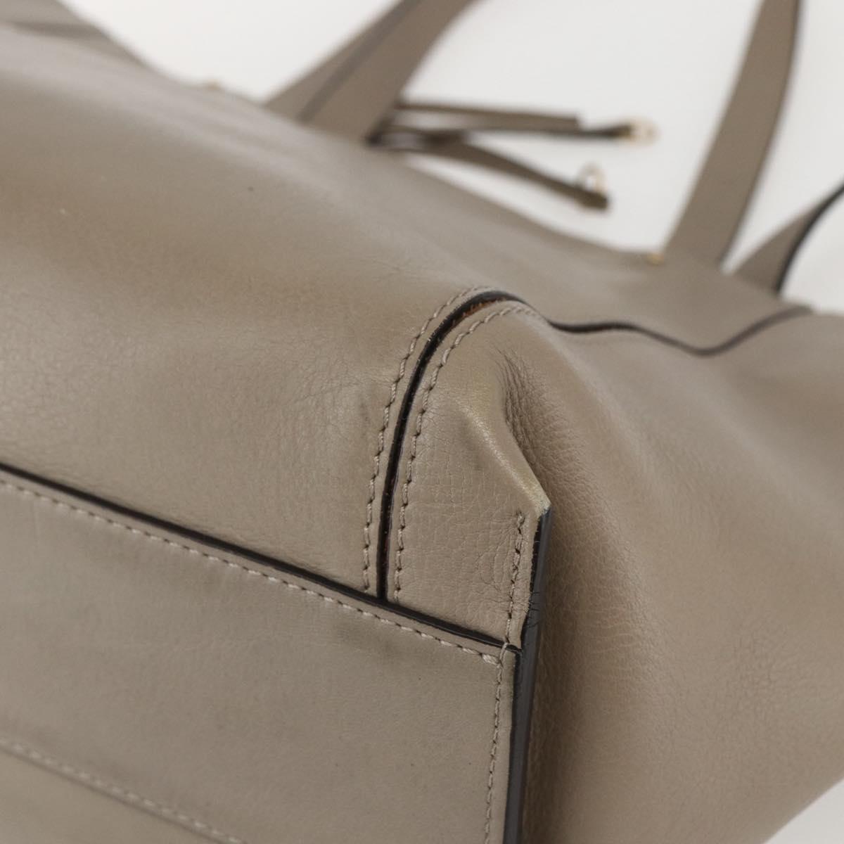 Chloe Milo Tote Bag Leather Beige Gold Auth am10289