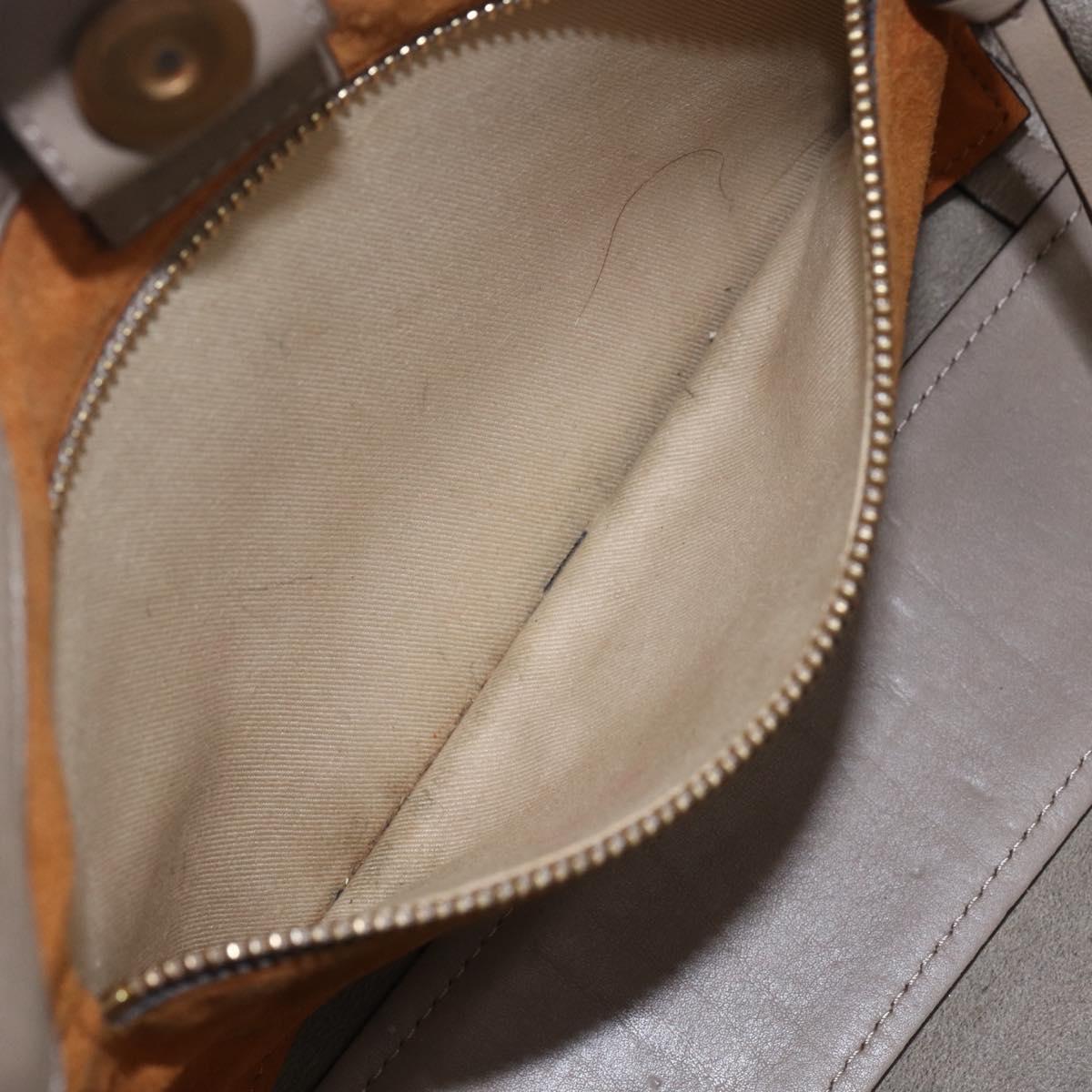 Chloe Milo Tote Bag Leather Beige Gold Auth am10289