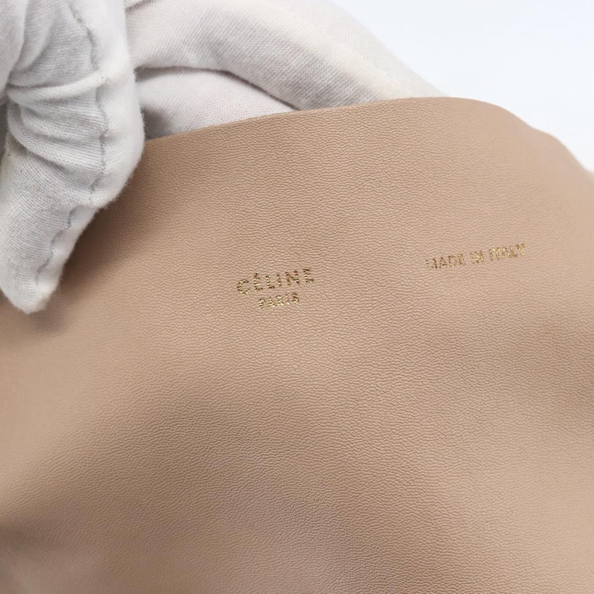 CELINE Horizontalkava Tote Bag Leather Beige Auth am10290