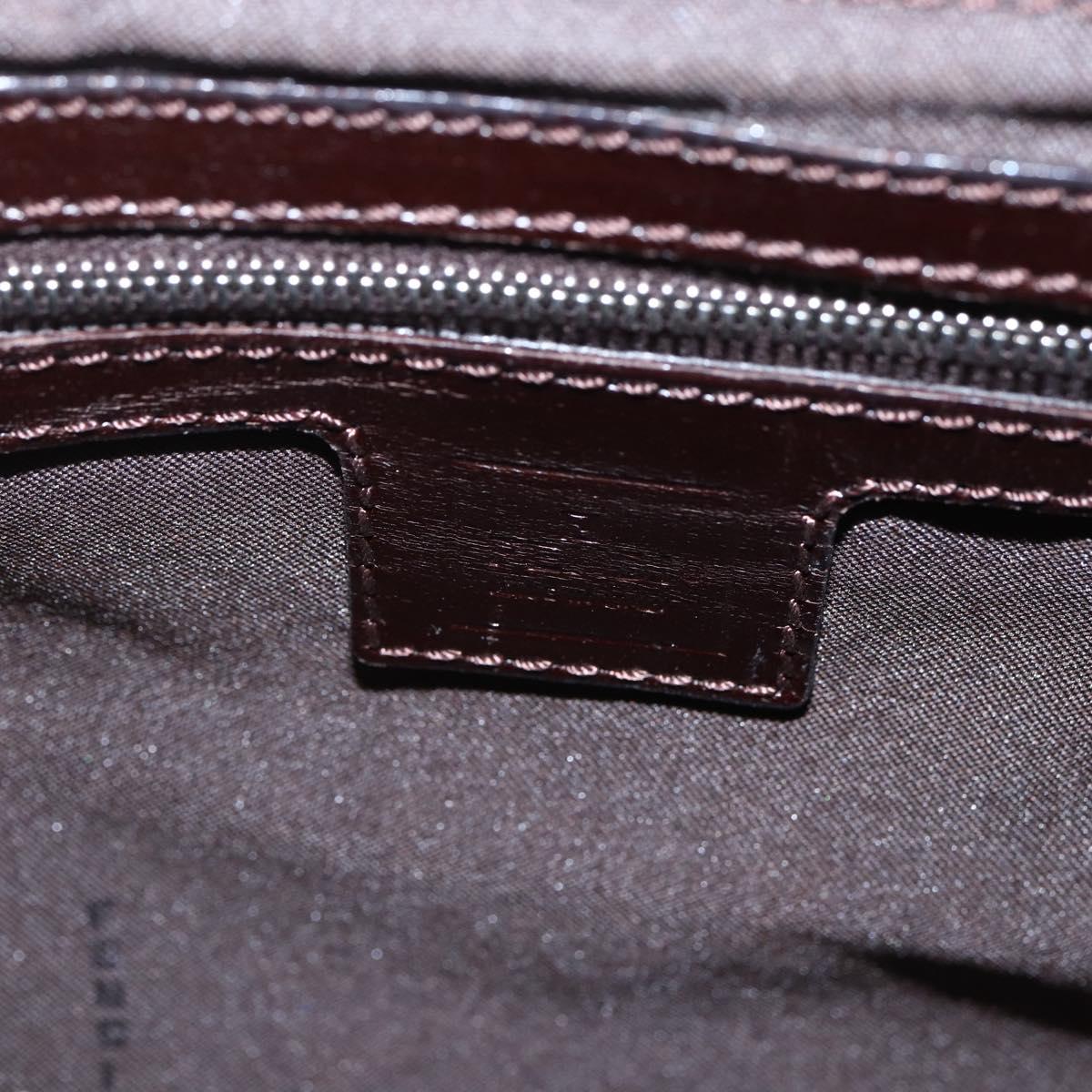 FENDI Zucca Canvas Hand Bag Black Brown Silver Auth am10298