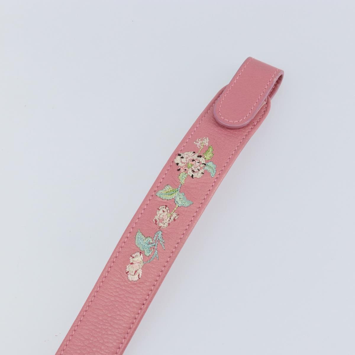 Christian Dior CD Flower Belt Leather Size 85 Pink Auth am10306V