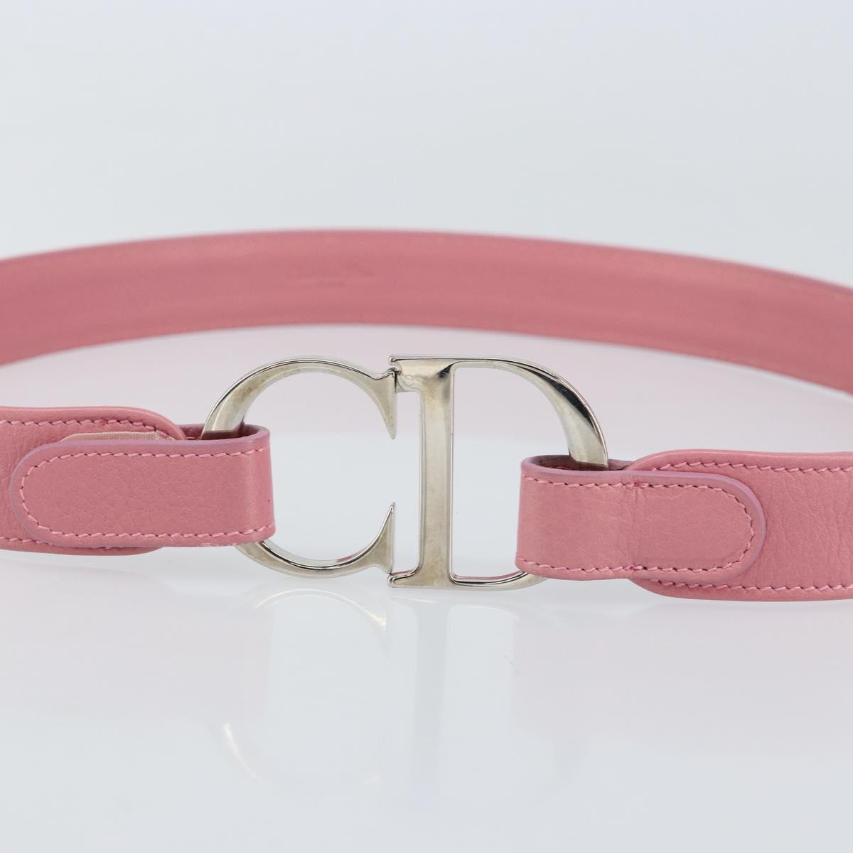 Christian Dior CD Flower Belt Leather Size 85 Pink Auth am10306V