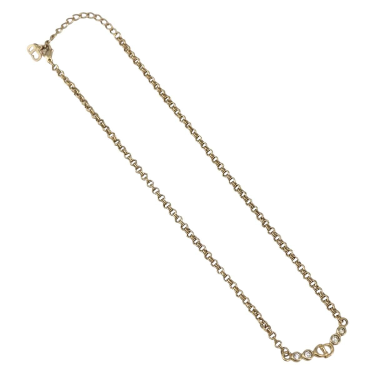 Christian Dior Necklace metal Gold Tone Auth am10310