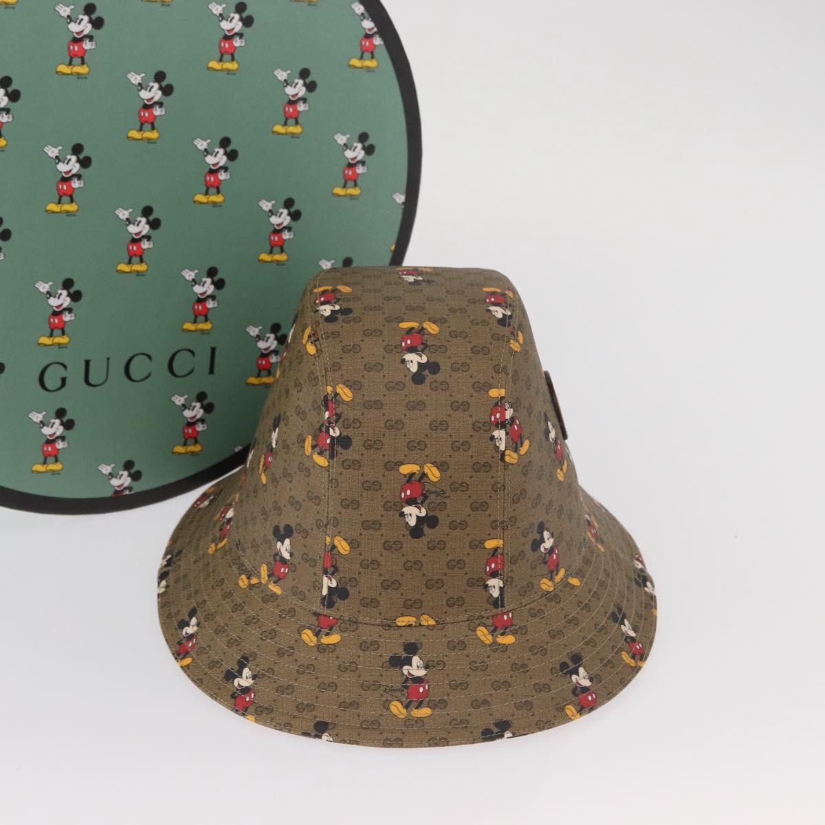GUCCI Micro GG Supreme Disney Hat PVC Size M Beige 602978 Auth am10313SAM
