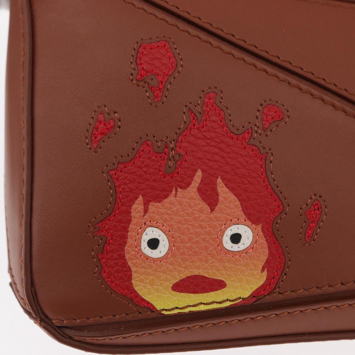LOEWE Mini Puzzle Loewe x Studio Ghibli Calcifer Bag 2way Brown Auth am10317SM