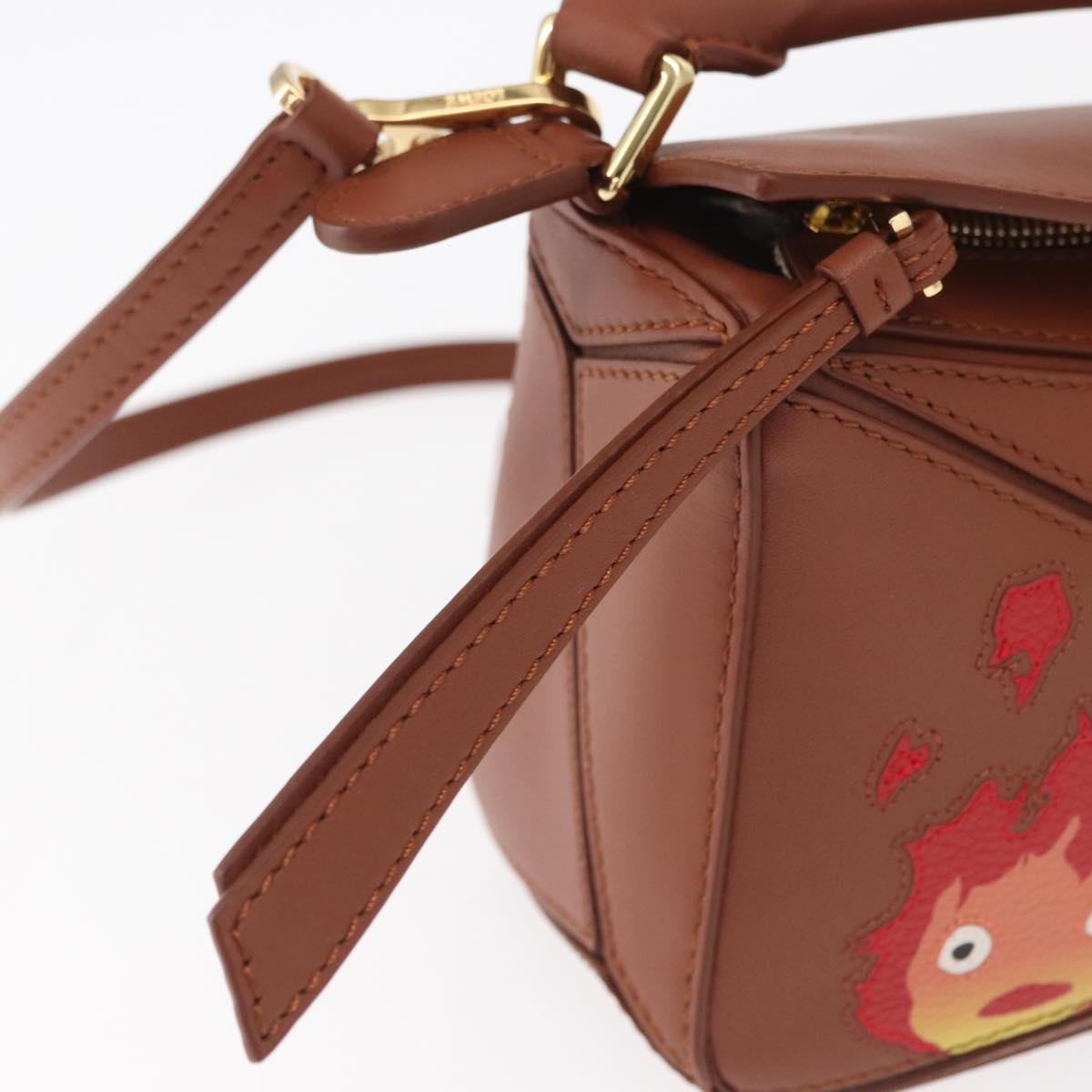 LOEWE Mini Puzzle Loewe x Studio Ghibli Calcifer Bag 2way Brown Auth am10317SM