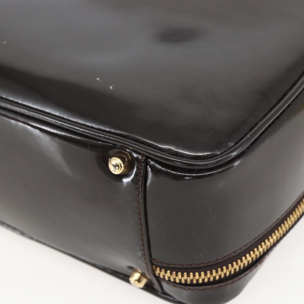 GUCCI Vanity Bag Bag Enamel 2way Brown Gold 000 2122 0565 Auth am10324