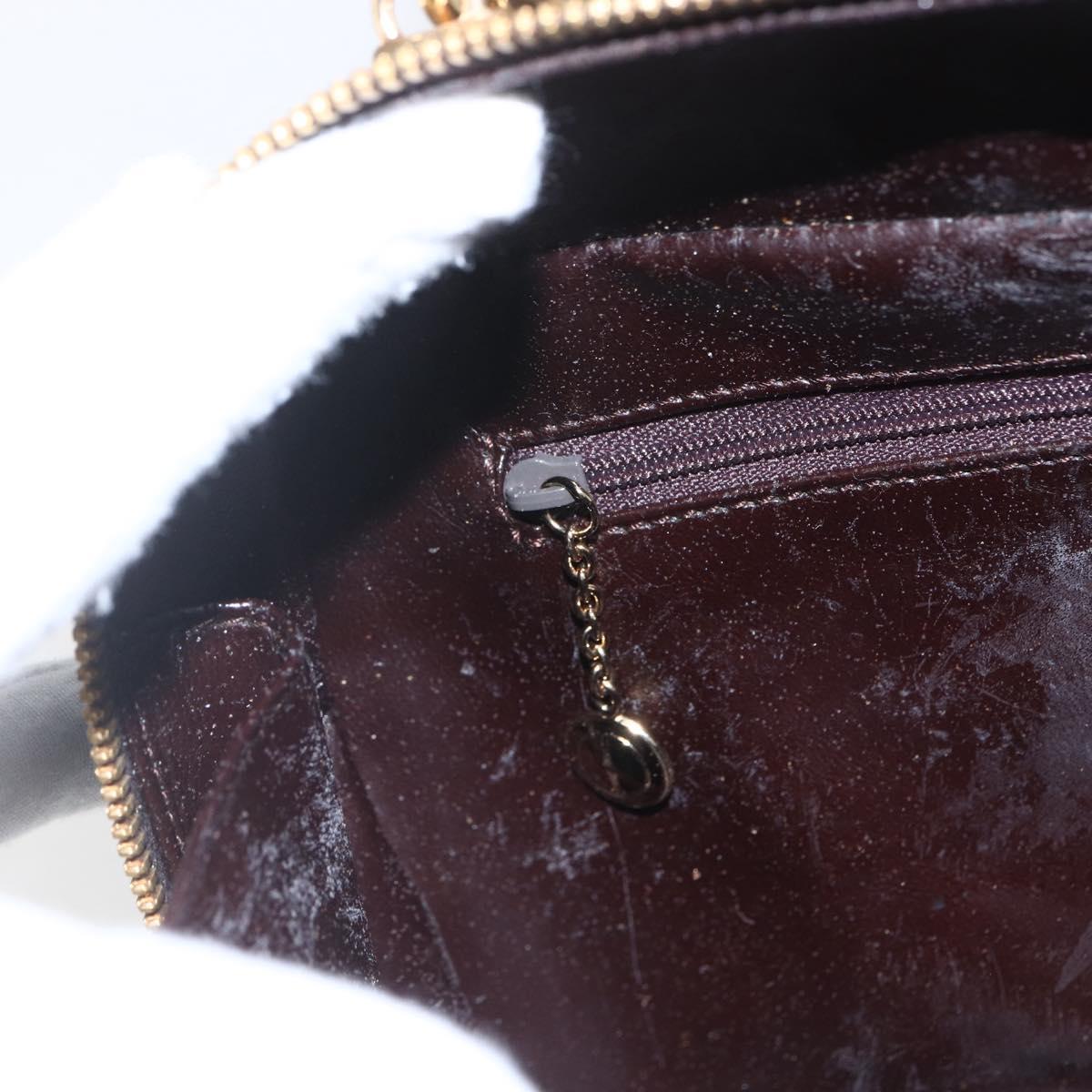 GUCCI Vanity Bag Bag Enamel 2way Brown Gold 000 2122 0565 Auth am10324