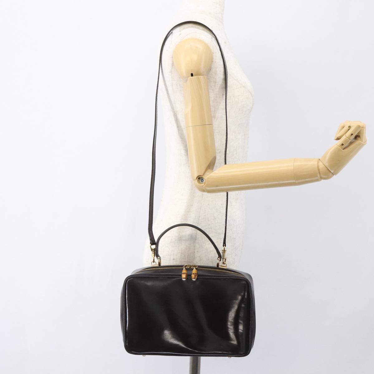 GUCCI Vanity Bag Bag Enamel 2way Brown Gold 000 2122 0565 Auth am10324