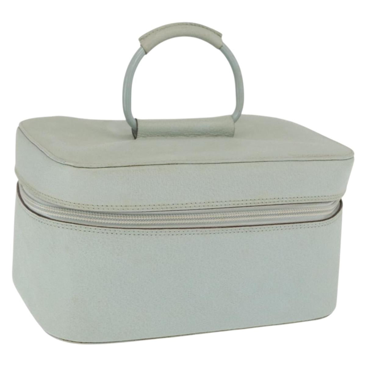 GUCCI Vanity Pouch Bag Leather Light Blue 039 2020 0710 Auth am10333