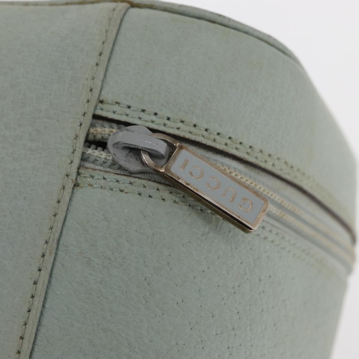 GUCCI Vanity Pouch Bag Leather Light Blue 039 2020 0710 Auth am10333