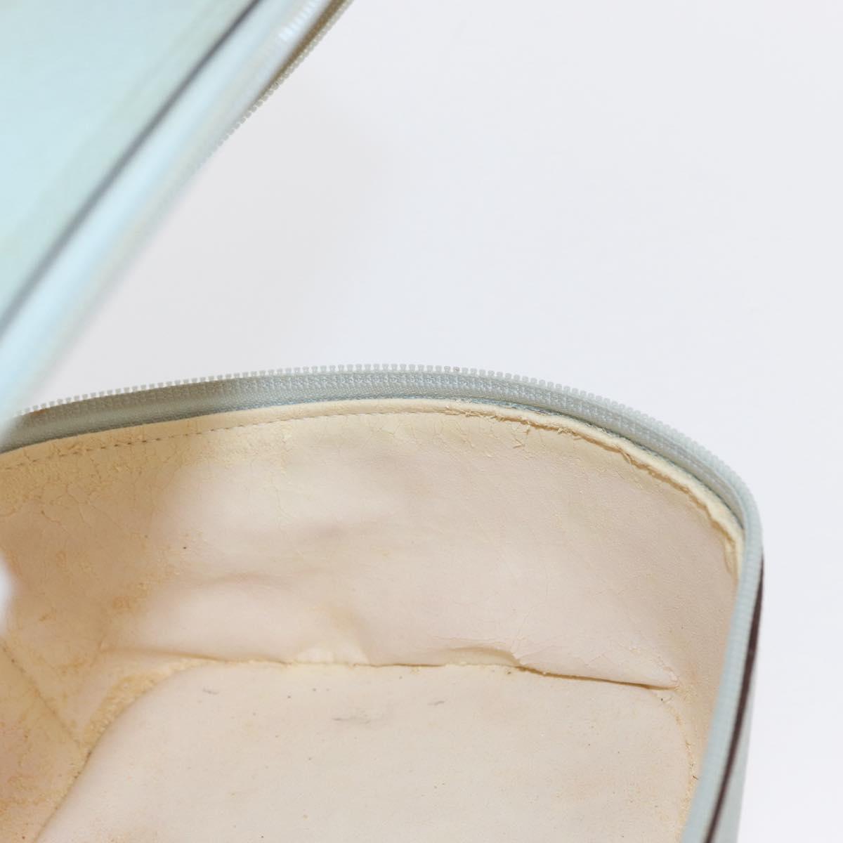 GUCCI Vanity Pouch Bag Leather Light Blue 039 2020 0710 Auth am10333