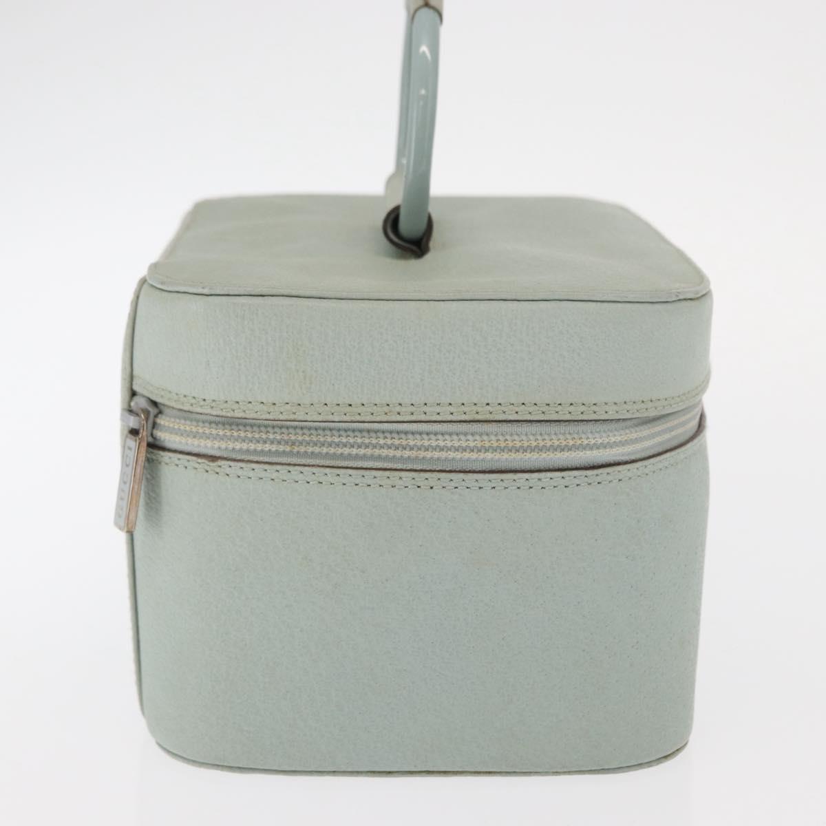 GUCCI Vanity Pouch Bag Leather Light Blue 039 2020 0710 Auth am10333
