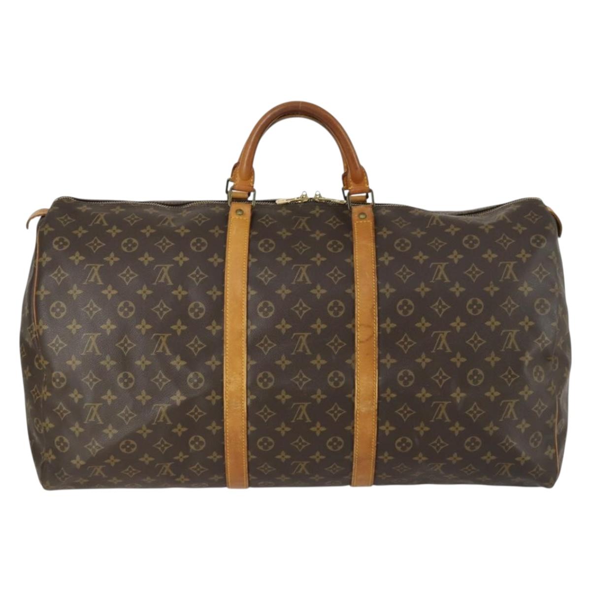 LOUIS VUITTON Monogram Keepall 60 Boston Bag M41422 LV Auth am10371