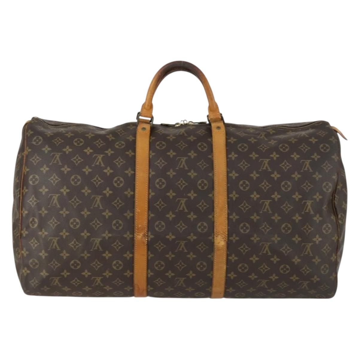 LOUIS VUITTON Monogram Keepall 60 Boston Bag M41422 LV Auth am10373