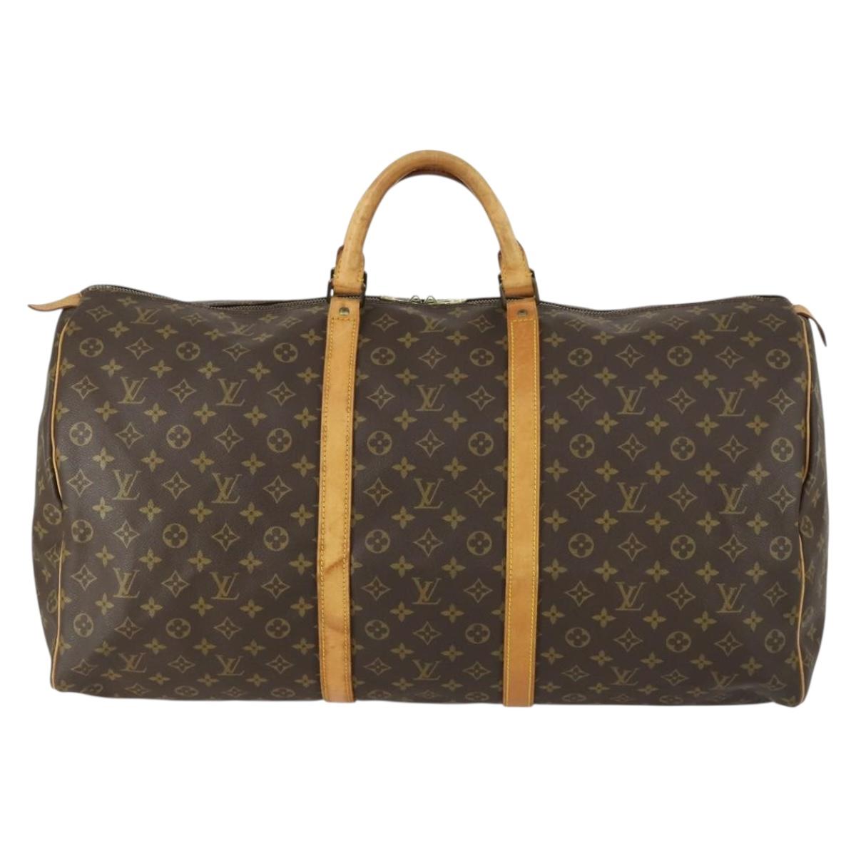 LOUIS VUITTON Monogram Keepall 60 Boston Bag M41422 LV Auth am10374