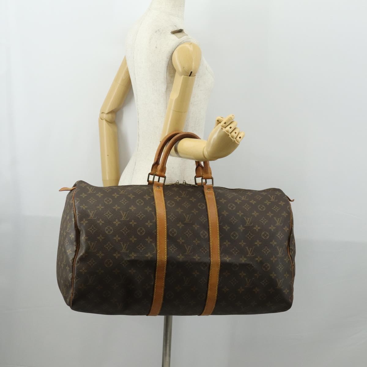 LOUIS VUITTON Monogram Keepall 55 Boston Bag M41424 LV Auth am10375