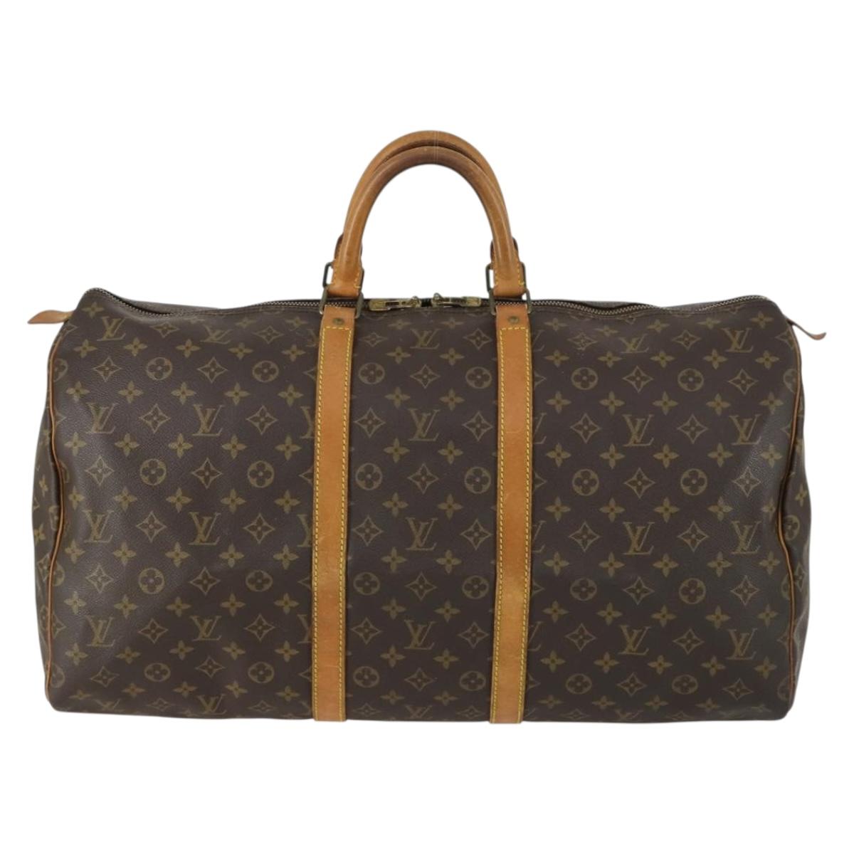 LOUIS VUITTON Monogram Keepall 55 Boston Bag M41424 LV Auth am10375