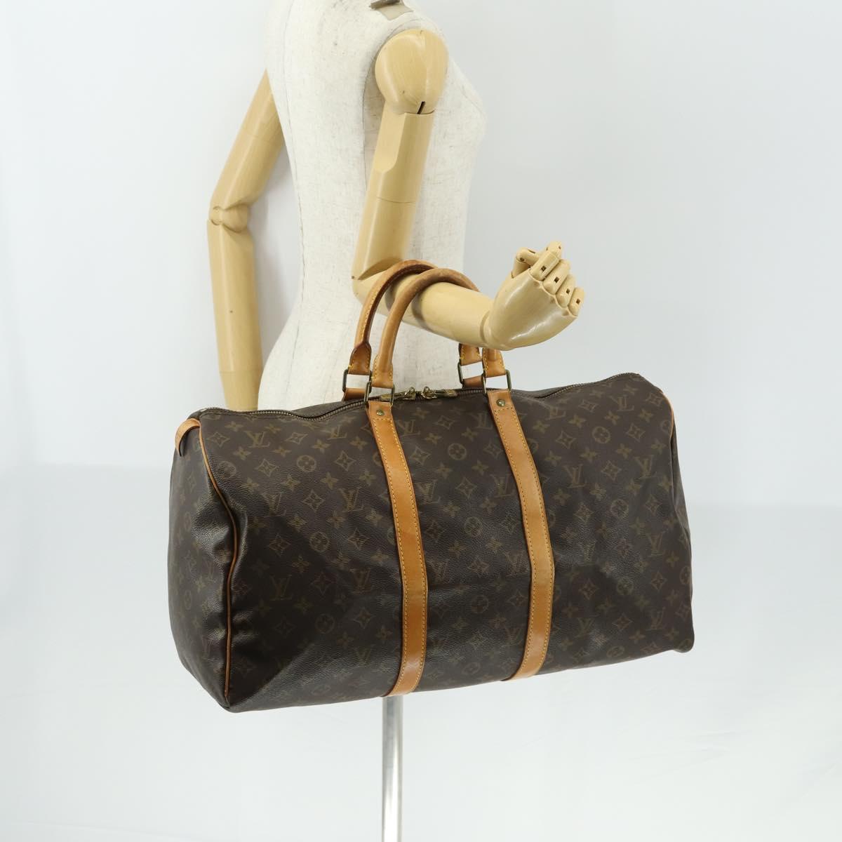 LOUIS VUITTON Monogram Keepall 50 Boston Bag M41426 LV Auth am10378
