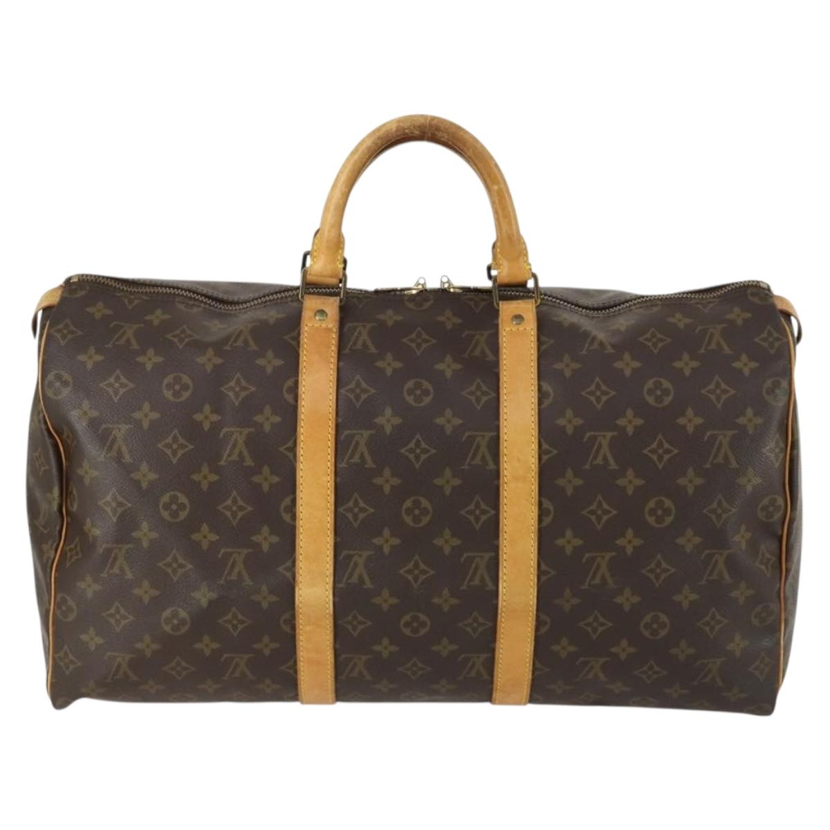 LOUIS VUITTON Monogram Keepall 50 Boston Bag M41426 LV Auth am10378