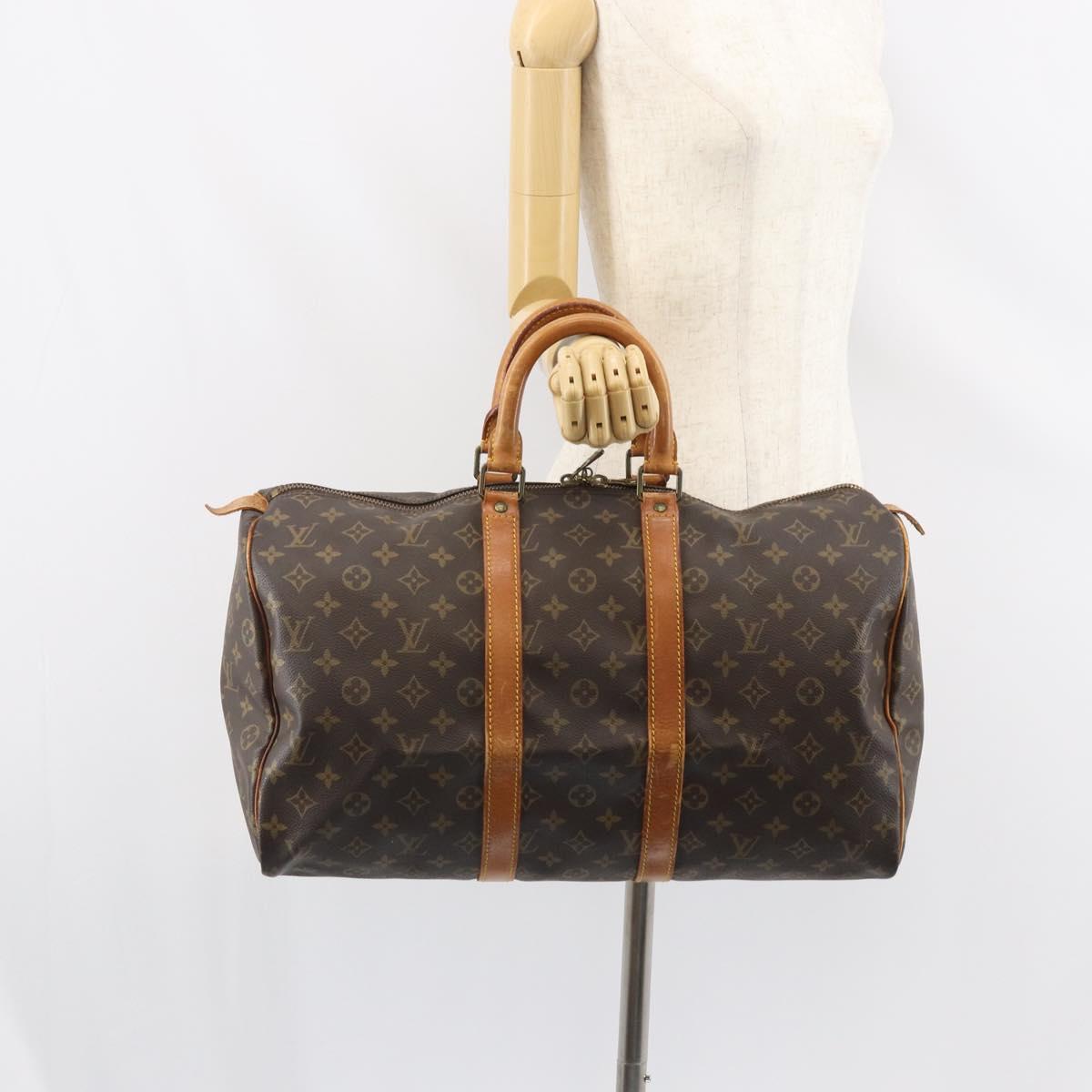 LOUIS VUITTON Monogram Keepall 45 Boston Bag M41428 LV Auth am10382