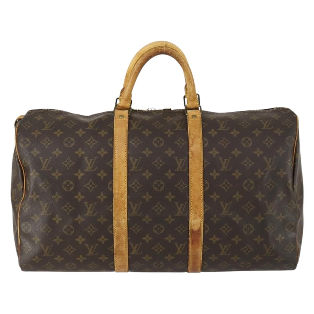 LOUIS VUITTON Monogram Keepall 50 Boston Bag M41426 LV Auth am10385