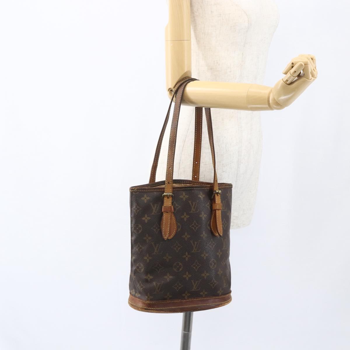 LOUIS VUITTON Monogram Bucket PM Shoulder Bag M42238 LV Auth am10400